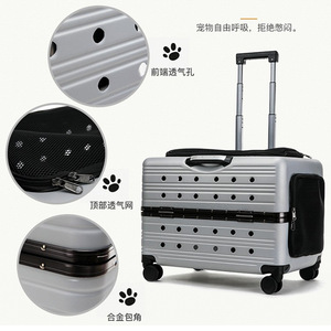 Transportín para mascotas de gran capacidad, transpirable, portátil, con ruedas para gatos y perros - Product Image 1