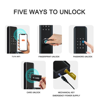 Serrure de Porte Intelligente Sécurité TUYA WIFI Électronique à Empreinte Digitale, Déverrouillage à Distance, Clé Carte Digitale Ttlock
