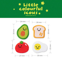 En stock, patchs autocollants kawaii, dessins animés, smileys |   Broderies mignonnes sur le thème de la nourriture et de la nature pour enfants