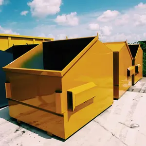전문 프론트 리프트 빈 모바일 스킵 빈 재활용 직사각형 금속 폐기물 용기 쓰레기통