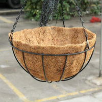 Panier de jardinière suspendu en fibre de coco-Doublure en mousse biodégradable pour fraises, orchidées et plantes de jardin en pot