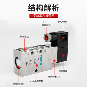 Vannes de régulation Festo MFH-5-1/8-1/4-B JMFH-5-1/4-B JMFH-3-5-1/4-1/2 Taille de port 1/4 po 1/2 po Utilisation pour l'échappement - Product Image 2