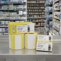 Étiquette thermique directe vierge personnalisée 76mmx42mm pour flacon de médicament, autocollante en papier, pour pharmacie et emballage