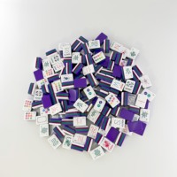 Mahjong américain avec tapis de jeu, kit complet de tuiles de mahjong avec tapis de mahjong floral pour soirée de jeu
