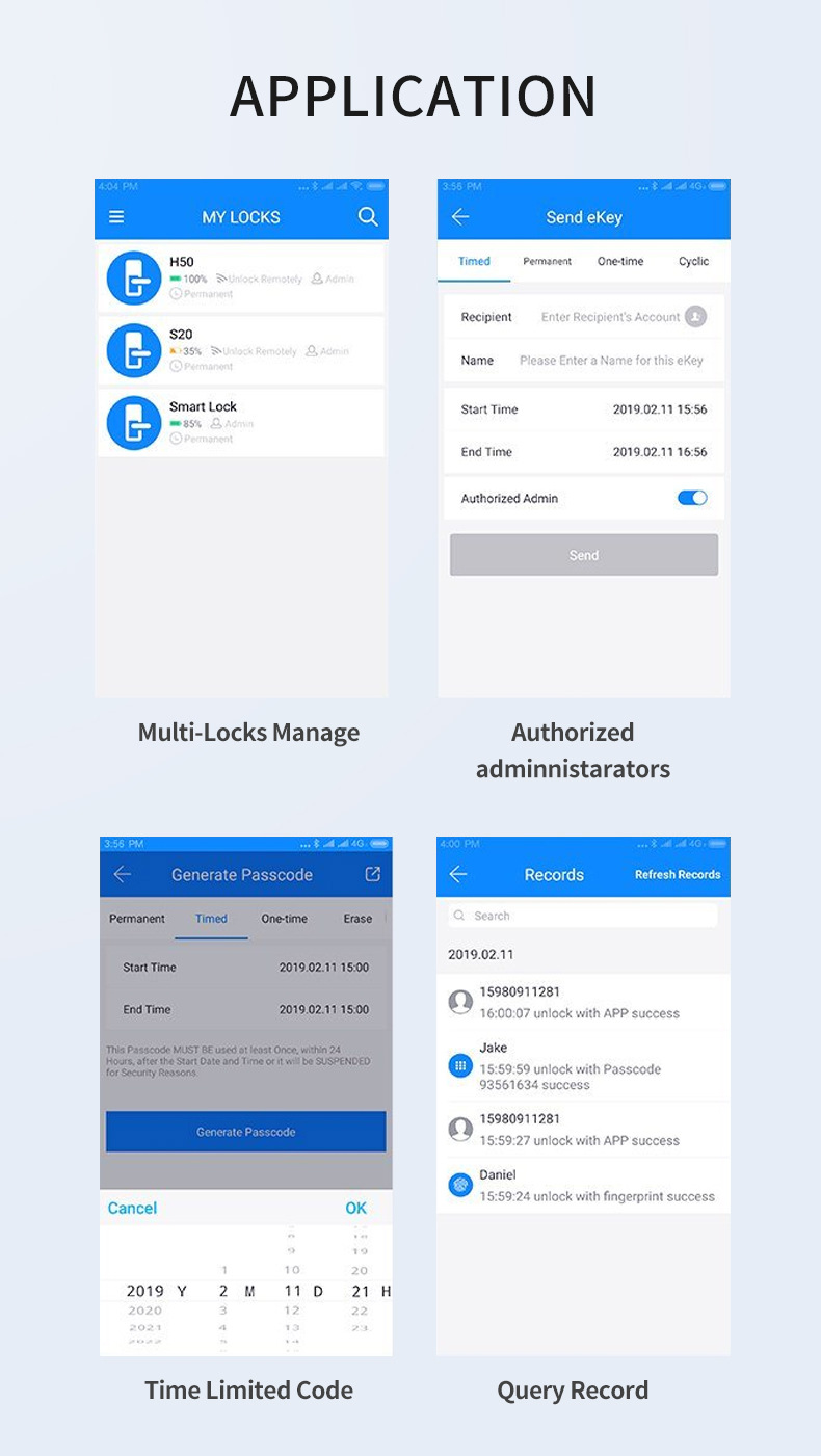 ttlock smart lock cerradura electronica biometric intelligent digital smart door lock for front door