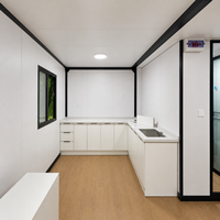 Maison conteneur modulaire extensible avec éclairage LED, cabine grise à double aile, lodge écologique tropicale pour mangroves et zones aquatiques, vente en gros OEM