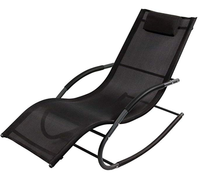 Chaise longue de relaxation moderne en métal KD à gravité zéro avec appui-tête rembourré, pliable, en maille Teslin, pour piscine et patio