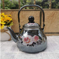 Couvercle d'huilier épaissi, bouilloire de style chinois à motif floral, théière rétro de luxe léger avec infuseur à thé