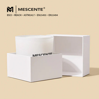 MESCENTE 3 Bougies en verre vides avec mèche en coton et boîte, blanches, de luxe, vente en gros, contenants personnalisés pour la fabrication de bougies