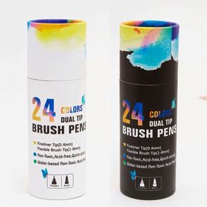 High Quality 24-<b>Color</b> Dual Tip Art Marker Set Soft Tip Fineliner & Double Head Watercolor Brush for Drawing - Product Image 4