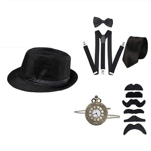 Disfraz <span class=keywords><strong>de</strong></span> Cosplay <span class=keywords><strong>de</strong></span> El Gran Gatsby, Conjunto <span class=keywords><strong>de</strong></span> Accesorios <span class=keywords><strong>de</strong></span> Gánster <span class=keywords><strong>de</strong></span> los Años 20 para Hombre, Gorra <span class=keywords><strong>de</strong></span> Reportero, Tirantes, Brazaletes, Corbata <span class=keywords><strong>de</strong></span> Moño, Envío Directo30 - Product Image 4