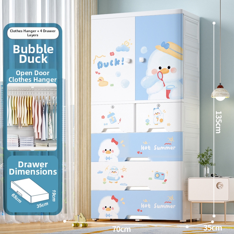 70 cm di larghezza, 1 strato, doppia anta con 5 cassetti - Bubble Duck