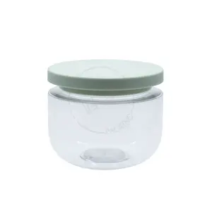 Cổ phiếu có sẵn rõ ràng 250ml Pet nhựa Kem Jar với nắp cho khuôn mặt Kem mặt nạ chai