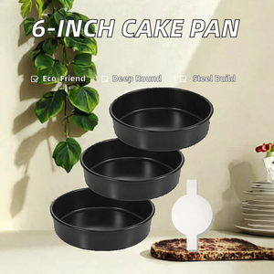 Food Grade New <b>Baking</b> pan round black carbon steel non-stick heavy duty stackable layer cake mold for kitchen pastry <b>baking</b> pan - Product Image 2