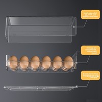Boîte de rangement pour œufs de grande capacité en gros pour réfrigérateur, organisateur d'œufs empilable en plastique pour cuisine et réfrigérateur