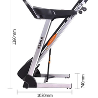 Tapis roulant pliable portable Kanglejia KD242D-B avec écran LED, moteur électrique, moniteur cardiaque sans fil, multifonctionnel pour l'exercice