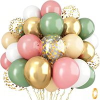 Grosir 12 Inch 60 PCS Set Kit Balon Vintage Pink Hijau Emas Putih Campuran Balon Pesta untuk Pasokan Massal Balon Konfeti