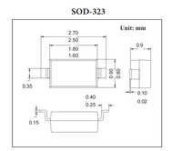 Redresseur à barrière Schottky LuJing BAS70WS SOD-323 pour alimentation électrique - BOM IC BCX5610TA BAS70WS_R1_00001 BZV85-C75,113