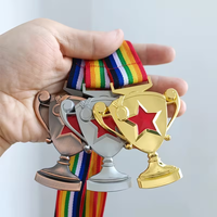 Trophées, médailles et plaques plaqués or, argent et bronze, créatifs, pour enfants, étudiants, compétitions sportives, personnel, et médailles de défi en métal