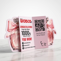 Tarjetas de Visita Plegables con Forma de Botella de Perfume, Personalizadas con Corte a Troquel, Tarjetas con Código QR de Forma Única, Marketing Creativo y de Marca