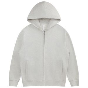 Heavyweight Zip Up Custom <b>Hoodie</b> 330gsm Drop Shoulder Solid Color Fabric - Product Image 1