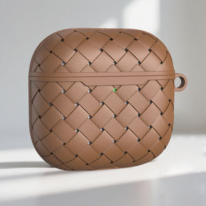 Étui pour <span class=keywords><strong>AirPods</strong></span> en TPU à texture tissée, 360 °   Protection complète avec des aérations de dissipation thermique pour <span class=keywords><strong>AirPods</strong></span> 1/2/3/4/Pro/Pro3 - Product Image 1