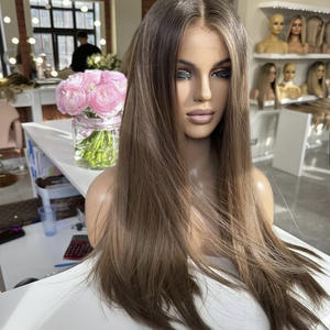 Nouveauté Perruque en dentelle HD transparente à la mode, couleur blonde cendrée, <span class=keywords><strong>cheveux</strong></span> vierges européens, ton <span class=keywords><strong>froid</strong></span>, pour femmes - Product Image 2