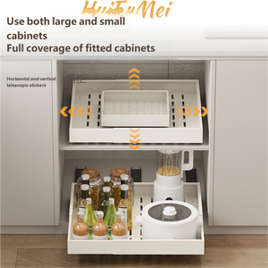 Almacenamiento de cocina fácil de instalar debajo del fregadero cajón organizador estante extensible en todas las direcciones para un ajuste óptimo en la cocina del hogar - Product Image 2