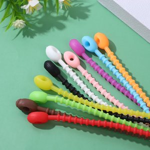 Attaches de câbles en silicone colorées 12 15 17 20,8 cm, organisateur de données réutilisable pour sacs, clés et câbles - Product Image 5