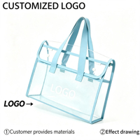 Pochette transparente en PVC imperméable avec fermeture à bouton, sac à main transparent pour documents, idéal pour le bureau, l'école, les examens et le rangement professionnel