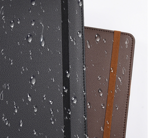 Carpeta de Tapa Dura de Cuero Sintético <span class=keywords><strong>PU</strong></span> con Logotipo Personalizado, Encuadernada con Hojas Sueltas, con Ranuras Interiores de <span class=keywords><strong>PU</strong></span> y Presilla para Bolígrafo, Cierre con Banda Elástica - Product Image 5