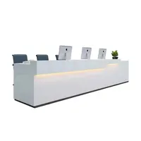 Table de réception moderne à lumière LED, en pierre artificielle, blanche, personnalisé, pour 2 ou 3 personnes, livraison gratuite