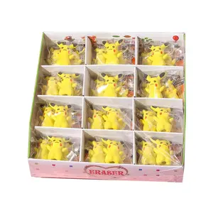 Nieuwe Individuele Verpakking Student Cadeau Creativiteit 3d Pikachu Gevormde Grappige Gummen Basisschool Schattige Cartoon Gum