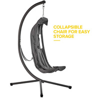 Fauteuil suspendu en métal avec support - Fauteuil suspendu d'extérieur pour jardin, balcon ou véranda