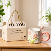 Mug de voyage portable en céramique artisanale Anji Newell grande capacité pour les amateurs de thé et de café, coffrets cadeaux de vacances
