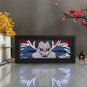 死亡笔记剪纸灯箱 Ryuk L 公仔夜灯动漫氛围框桌面木框雕刻多功能 - Product Image 1