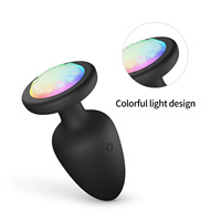 Ferngesteuerter Bunter Monster-Analplug mit Beleuchtung, Leuchtet im Dunkeln, LED-Licht, Silikon, Kleiner Anal-Vibrator