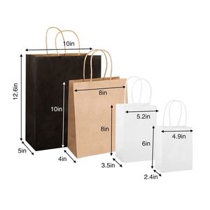 Bolsa de Papel Kraft Marrón con Asa para Regalos de Fiesta de Cumpleaños, Artículos de Compras, Varios Tamaños, con Logotipo Personalizado - Product Image 5