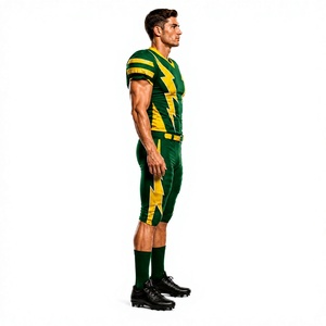 Fabrication d'uniformes de football américain respirants à manches courtes, design libre et personnalisation du nom et du numéro de l'équipe. - Product Image 4