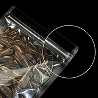 Sachet transparent autoportant refermable avec fermeture éclair pour aliments, emballage plastique personnalisé avec logo et encoche de déchirement pour chips, noix et snacks