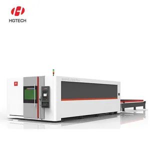 HGTECH 6KW 8000W 12KW 20000W 30KW High Power High Quality Laser Cutter With Protection Cover Laser Cutting Machine For Metal