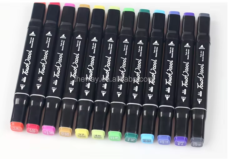 12-262 Colores Double Pen Tip Markers Brush Pens Set Painting Highlighter School Art Supplies for Artist Stationery