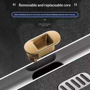 Rejilla de drenaje lineal de acero inoxidable 304 de 32 mm para baño, tira larga, antiolor, resistente a la corrosión, lujo ligero FL-DL Anti-O - Product Image 4