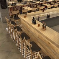 Chaise de restaurant ergonomique en bois massif, tabouret de bar haut en bois pour la maison, la cuisine, le restaurant, le café, le bar (vente en gros)