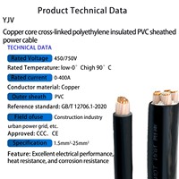 Cable de Alimentación con Aislamiento de XLPE y Cubierta de PVC, Núcleo de Cobre YJV de 0.6/1kV, Cable Eléctrico de Uno o Varios Núcleos para Distribución de Energía