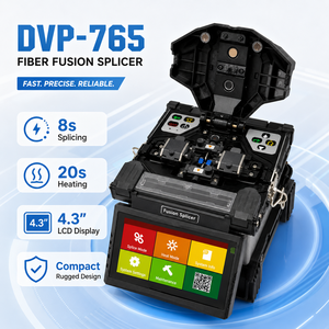 Empalmadora de Fibra Óptica Totalmente Automática DVP 765 con Pantalla LCD de 4.3 Pulgadas, Abrazadera 3 en 1, Empalme en 8s para FTTH - Product Image 2