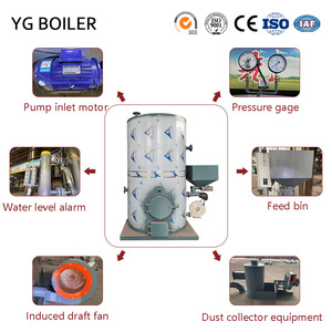 YG LHG 60 HP công nghiệp nồi hơi dọc ống lửa hơi nước nóng Máy phát điện áp suất thấp thiết kế cho than sinh khối Sắt Mới - Product Image 5