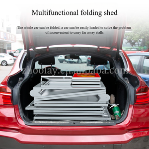 광고 공간이 있는 이동식 마켓 다이닝 카트, 접이식 스낵 상업용 스테인리스 스틸 바퀴 달린 판매 카트 - Product Image 4