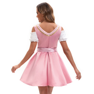 Disfraz de Oktoberfest Alemán para Mujer, Vestido Rosa de Chica de la Cerveza, Disfraz de Sirvienta para Actuación en Escenario - Product Image 4