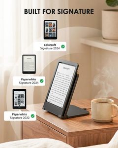 Supporto di ricarica wireless pieghevole con angolo regolabile, dock portatile compatibile con Kindle Paperwhite Signature e <span class=keywords><strong>Galaxy</strong></span> Ebook - Product Image 2
